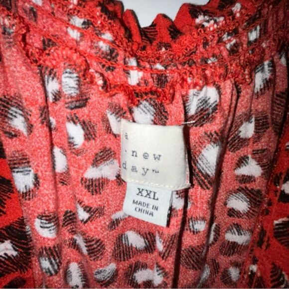 A New Day Animal Print Smocked Short Sleeve Midi Dress - Picture 7 of 11